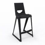 Black EN One Piece plastic skidbase high chair on a white background.